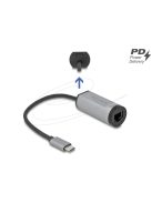 DeLock USB Type-C Adapter to Gigabit LAN with Power Delivery port Grey