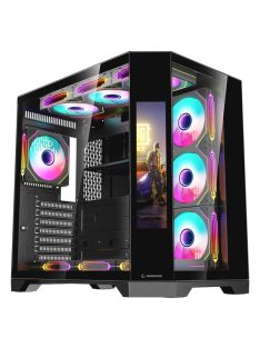 Rampage NOVA RGB Tempered Glass Black