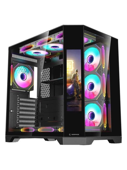 Rampage NOVA RGB Tempered Glass Black