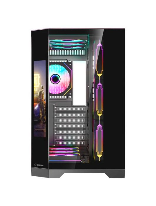 Rampage NOVA RGB Tempered Glass Black