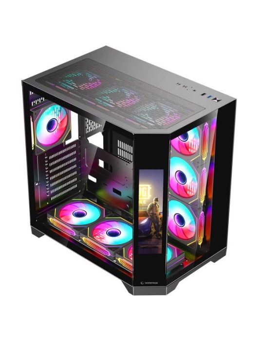 Rampage NOVA RGB Tempered Glass Black