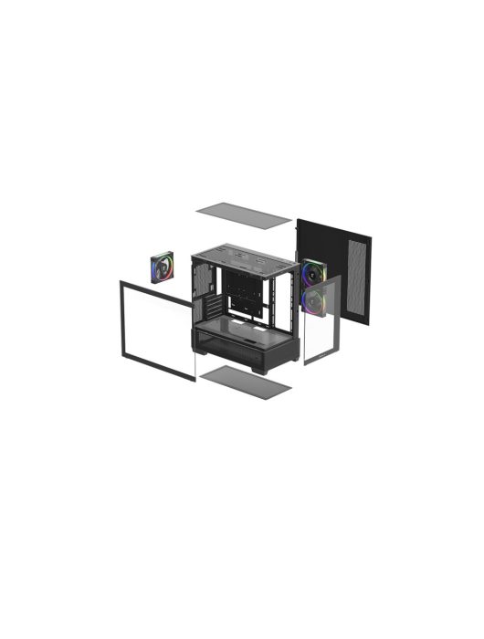 DeepCool CG380 3F Tempered Glass Black