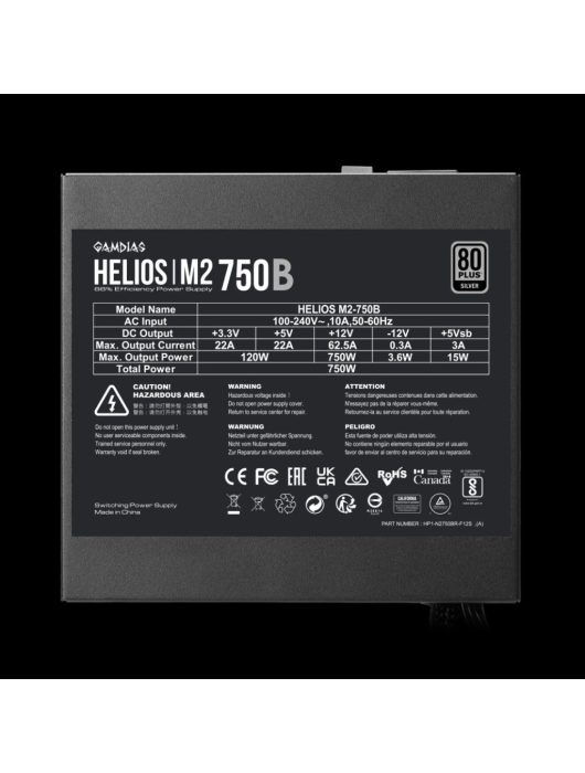 Gamdias 750W 80+ Silver Helios M2-750B