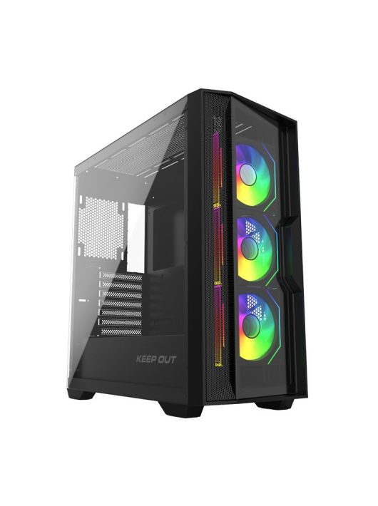 Keep Out XC-500 GLASS RGB Tempered Glass Black