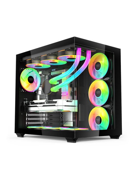 Keep Out XC-800 PRO RGB Tempered Glass Black