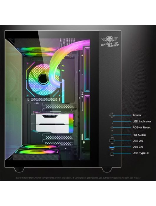 Spirit Of Gamer Bandit GT Tempered Glass Black