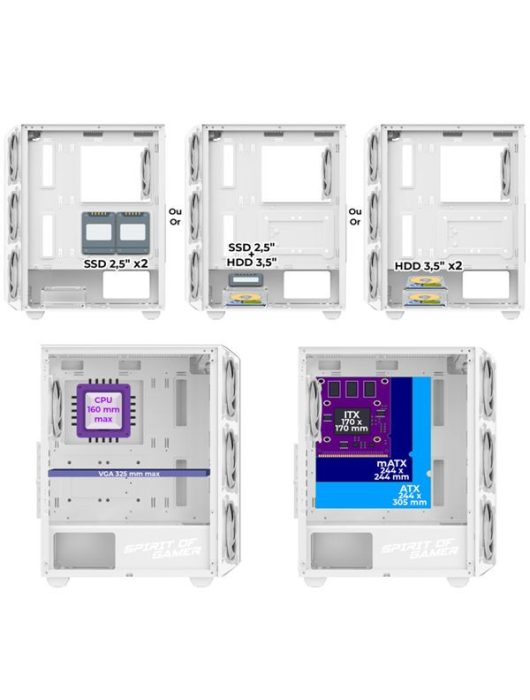 Spirit Of Gamer Rebel NX Tempered Glass White