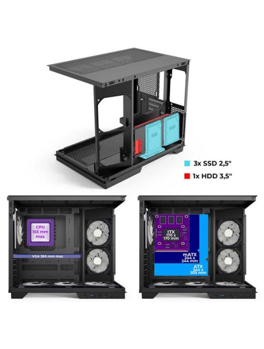 Spirit Of Gamer Viper CRX Tempered Glass Black
