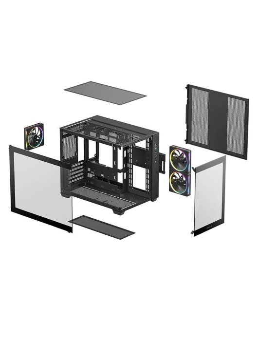 DeepCool CG330 3F Tempered Glass Black