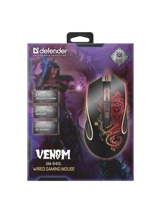Defender Venom GM-640L Gaming Mouse Black