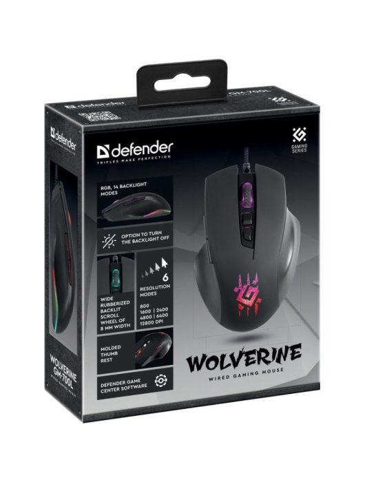 Defender Wolverine GM-700L Gaming Mouse Black