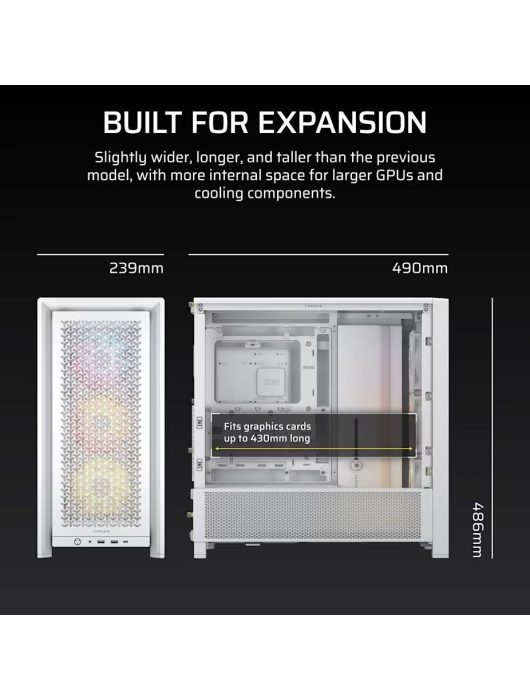 Corsair Frame 4000D RS ARGB Tempered Glass White