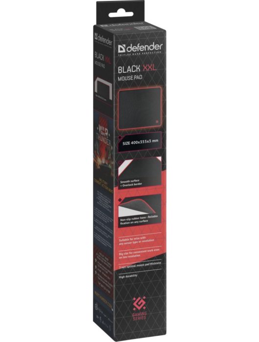Defender Black XXL Gaming Egérpad Black