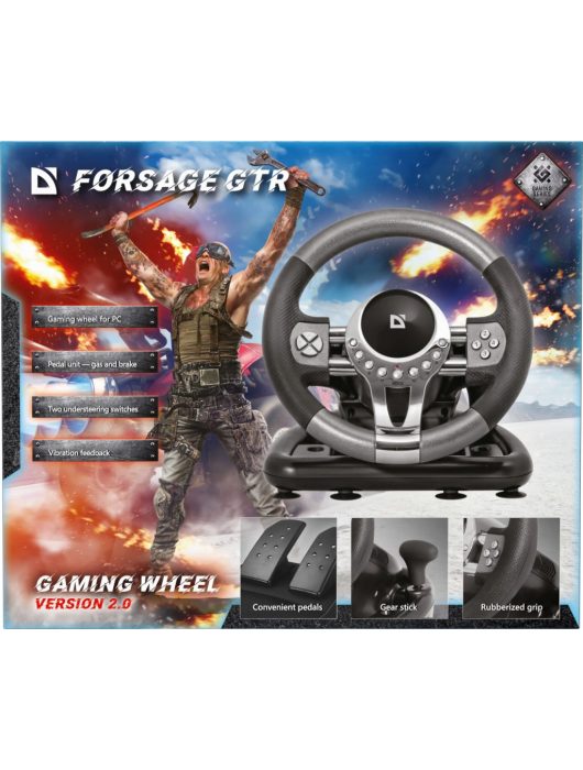 Defender Forsage GTR USB Kormány Black/Silver