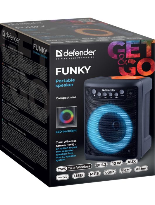 Defender Funky Bluetooth Portable Speaker Black