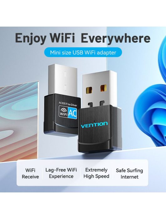 Vention KDSB0 Wi-Fi Dual Band Adapter Black