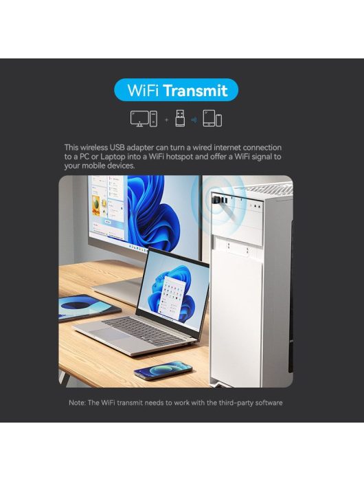 Vention KDSB0 Wi-Fi Dual Band Adapter Black