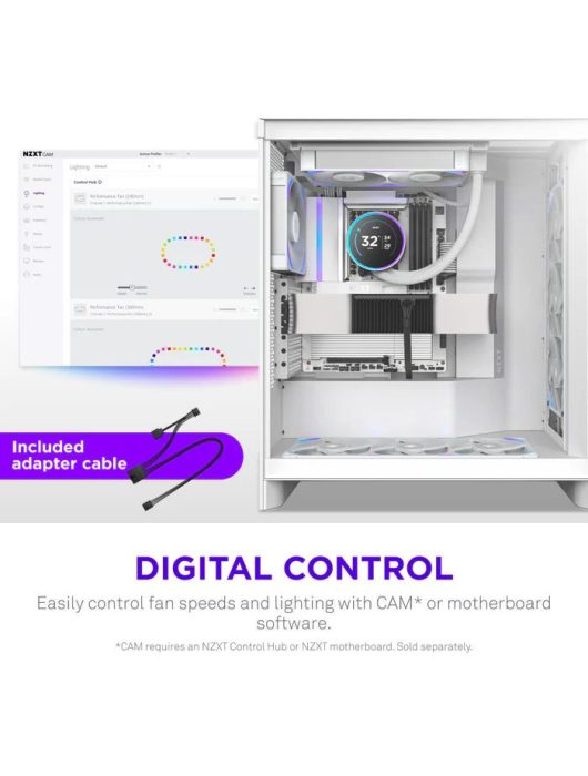 NZXT F120X 120mm Performance RGB Fan White