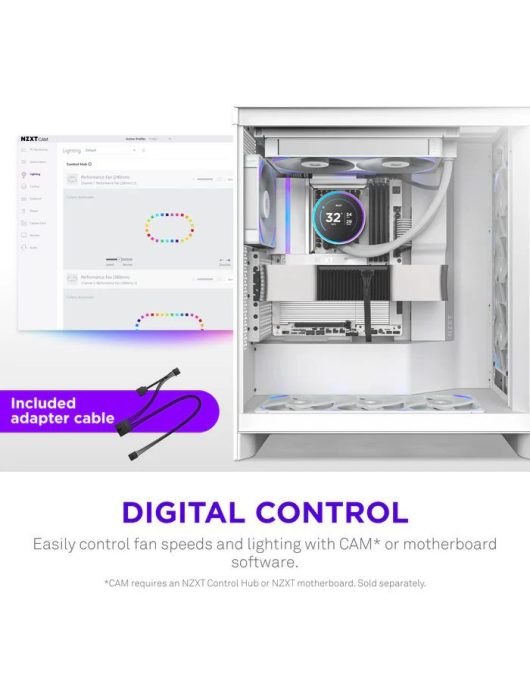 NZXT F140X 140mm Performance RGB Fan White