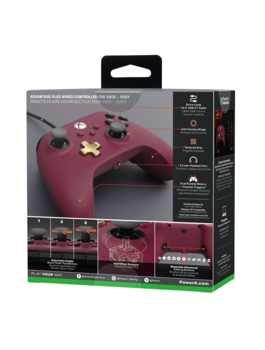 PowerA Advantage Plus Wired Controller for Xbox Series X|S Celestial Burgundy
