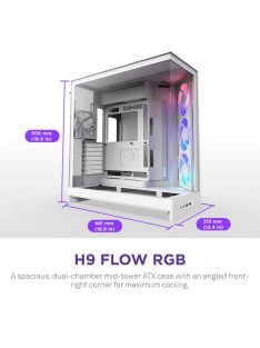 NZXT H9 Flow RGB (2025) Tempered Glass White