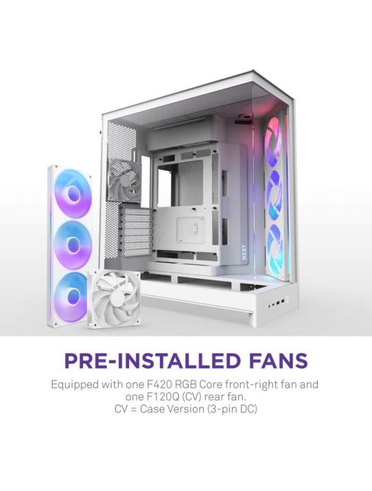NZXT H9 Flow RGB (2025) Tempered Glass White