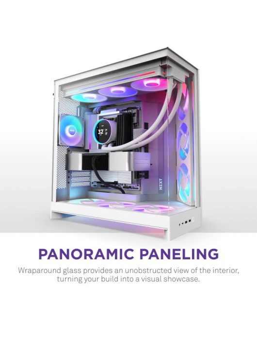 NZXT H9 Flow RGB (2025) Tempered Glass White