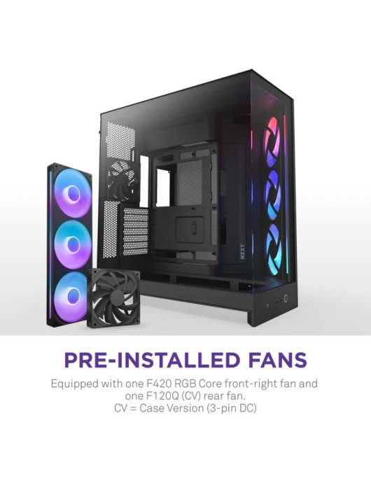 NZXT H9 Flow RGB (2025) Tempered Glass Black