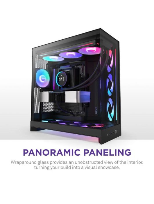NZXT H9 Flow RGB (2025) Tempered Glass Black