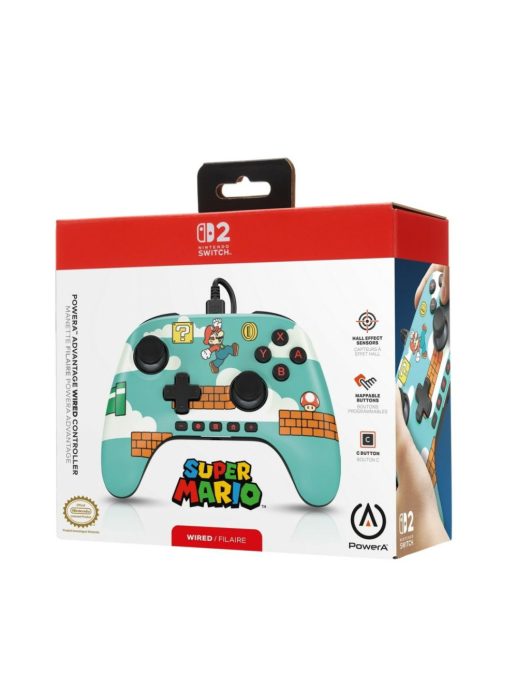 PowerA Advantage Wired Controller for Nintendo Switch 2 Gamepad Mario Time