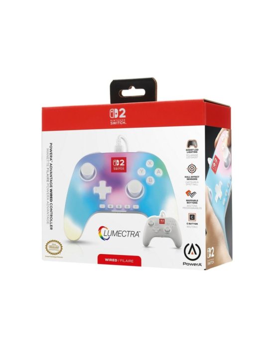 PowerA Advantage Wired Controller for Nintendo Switch 2 Gamepad Lumectra White
