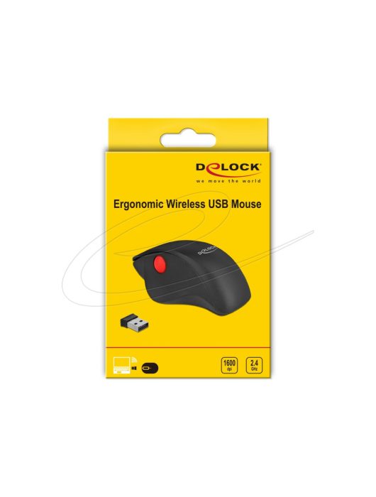 DeLock Ergonomic Wireless Vertical Mouse Black