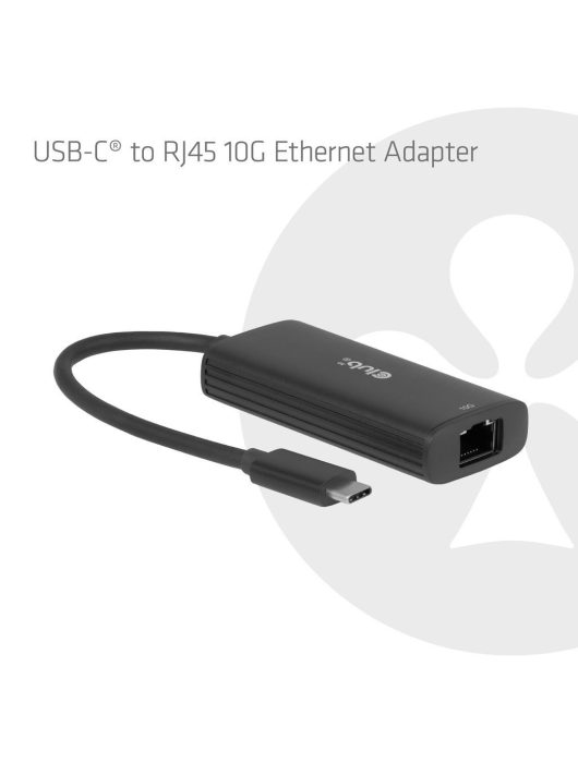 Club3D USB‑C to RJ45 10G Ethernet Black