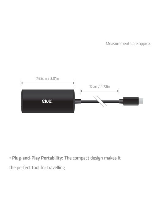 Club3D USB‑C to RJ45 10G Ethernet Black
