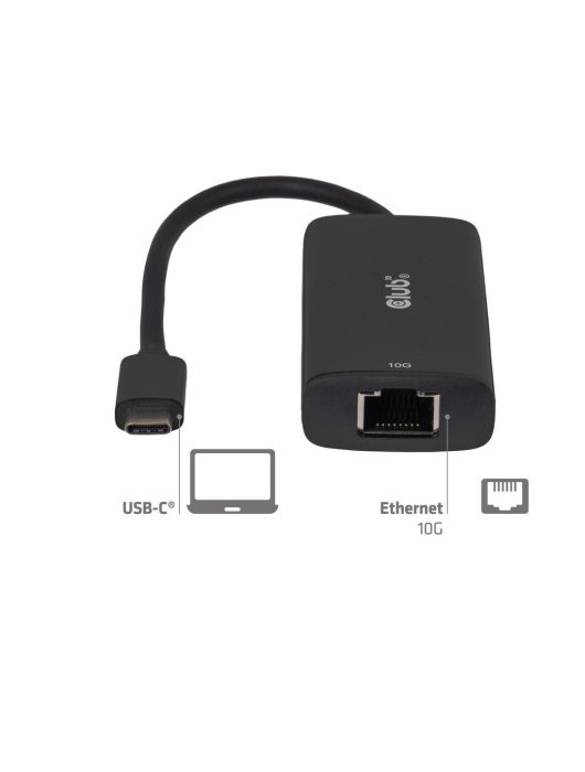 Club3D USB‑C to RJ45 10G Ethernet Black