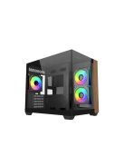 Cooler Master Elite 481 Wood Tempered Glass Black