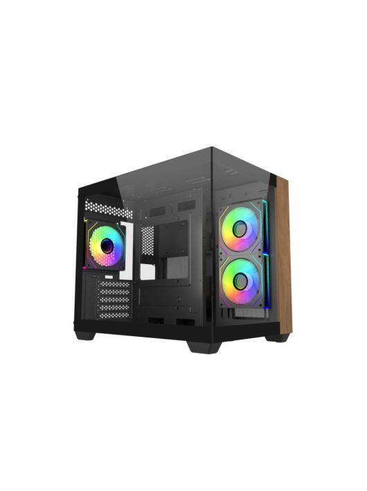 Cooler Master Elite 481 Wood Tempered Glass Black