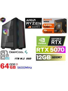   Gamer PC: AMD RYZEN 9600X CPU+NVIDIA RTX 5070 12GB VGA+64GB DDR5 RAM+1TB SSD