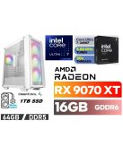 Gamer PC: Intel Core ULTRA 7-265KF 15. Generáció 20magos CPU+AMD Radeon RX9070XT 16GB VGA+ 64GB DDR5 RAM