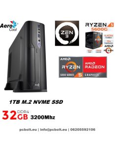   Vékony Office PC:  AMD Ryzen 5 5600G 6 magos CPU+32GB DDR4 RAM+1TB SSD