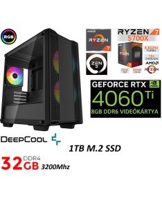   Gamer PC: AMD RYZEN 7 5700X 8 magos CPU+Nvidia RTX 4060 Ti 8GB VGA+32GB DDR4 RAM