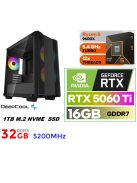 Gamer PC: AMD Ryzen 5  9600X  6 magos CPU+ Nvidia RTX 5060Ti 16GB VGA+ 32GB DDR5 RAM
