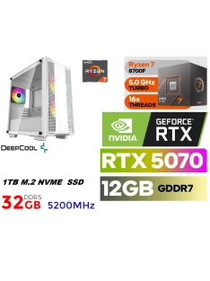   Gamer PC:AMD Ryzen 7 8700F CPU+ Nvidia RTX 5070 12GB VGA+ 32GB DDR5 RAM+1TB SSD