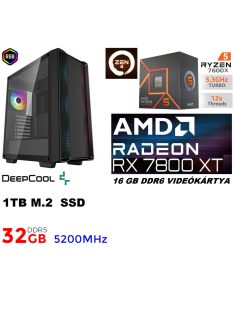   X Gamer PC: AMD Ryzen5 7600X  6 magos CPU+ Radeon RX 7800XT 16GB VGA+32GB DDR5 RAM+1TB SSD