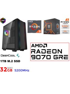   Gamer PC: AMD Ryzen5 7600X CPU+ Radeon RX 9070 GRE 12GB VGA+32GB DDR5 RAM+1TB SSD