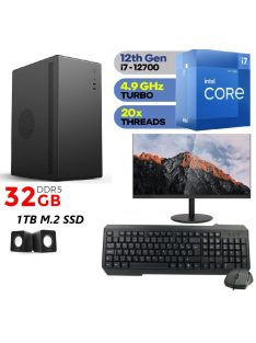   Komplett PC csomag monitorral Intel core i7 CPU+32GB DDR5+1TB SSD