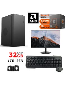   Komplett PC csomag monitorral AMD Ryzen 8500G CPU+32GB DDR5+1TB SSD