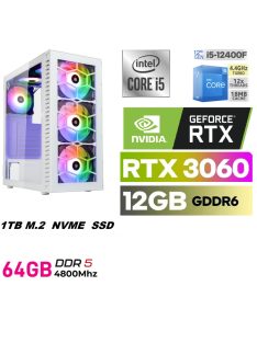   Gamer PC: Intel Core i5 6 magos CPU 11. Generáció + Nvidia RTX 3060 12GB VGA+ 32GB DDR4 RAM