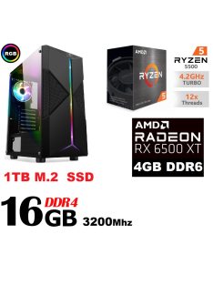   Gamer PC: AMD Ryzen 6 magos CPU+ RX 6500XT 4GB VGA+16GB DDR4 RAM
